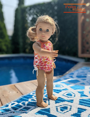 Perles & Rubans 18 Inch Modern Summer In The Pool 18" Doll Clothes Pattern larougetdelisle
