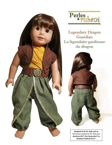 Perles & Rubans 18 Inch Modern Legendary Dragon Guardian 18" Doll Clothes Pattern larougetdelisle