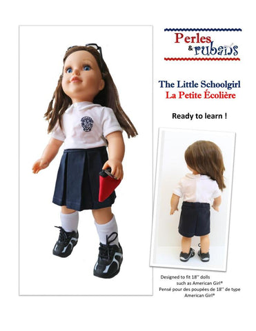 Perles & Rubans 18 Inch Modern The Little Schoolgirl 18" Doll Clothes Pattern larougetdelisle