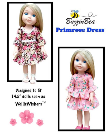 BuzzinBea WellieWishers Primrose Dress 14.5" Doll Clothes Pattern larougetdelisle
