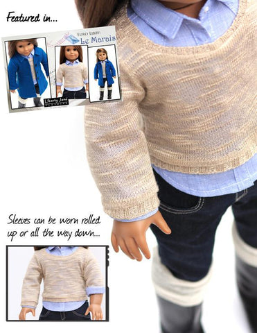 Liberty Jane 18 Inch Modern Pullover Sweater 18" Doll Clothes Pattern larougetdelisle