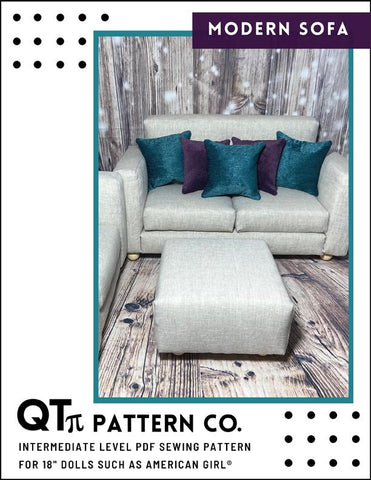 QTπ Pattern Co 18 Inch Modern Modern Sofa Set 18" Doll Furniture larougetdelisle