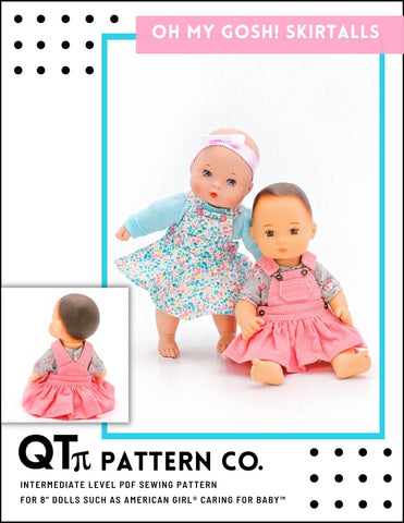 QTπ Pattern Co 8" Baby Dolls Oh My Gosh Skirtalls 8" Baby Doll Clothes Pattern larougetdelisle