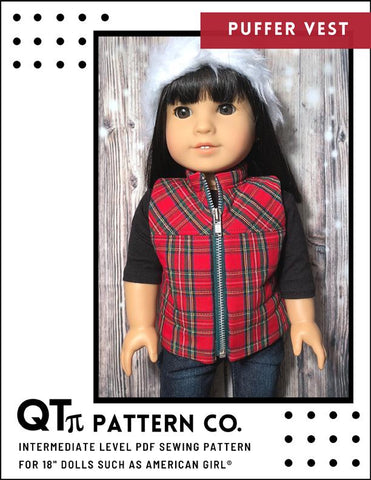 QTπ Doll Clothing 18 Inch Modern Puffer Vest 18" Doll Clothes Pattern larougetdelisle