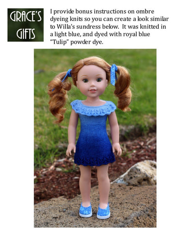 Grace's Gifts WellieWishers Refined & Ruffled Knitting Pattern for 14.5" Dolls larougetdelisle