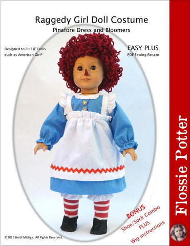 Flossie Potter 18 Inch Modern Raggedy Girl Doll Costume 18" Doll Clothes larougetdelisle