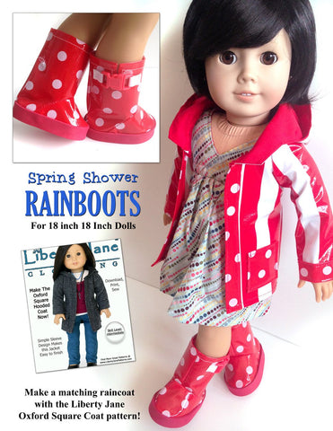 Miche Designs Shoes Spring Shower Rain Boots 18" Doll Shoes larougetdelisle