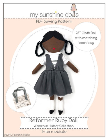 My Sunshine Dolls Cloth doll Reformer Ruby 23" Cloth Doll Pattern larougetdelisle