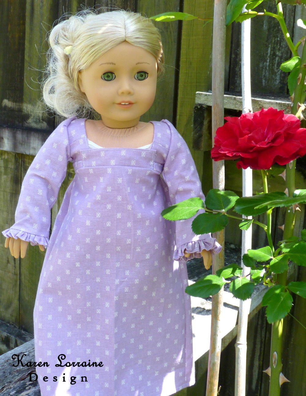 Karen Lorraine Design Regency Style Doll Clothes Pattern For 18 Dolls