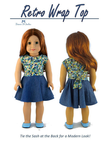 Forever 18 Inches 18 Inch Modern Retro Wrap Top 18" Doll Clothes larougetdelisle