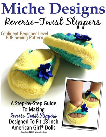 Miche Designs Shoes Reverse-Twist Slipper 18" Doll Shoes larougetdelisle