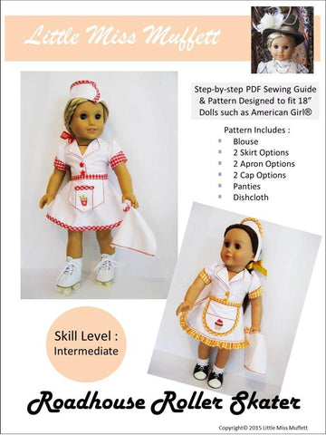 Little Miss Muffett 18 Inch Historical Roadhouse Roller Skater 18" Doll Clothes larougetdelisle