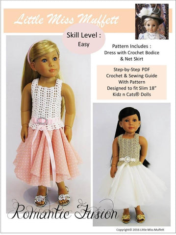 Little Miss Muffett Kidz n Cats Romantic Fusion Crochet Pattern for Kidz N Cats Dolls larougetdelisle