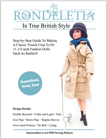 Rondeletia Barbie In True British Style Pattern for 11-1/2" Fashion Dolls larougetdelisle