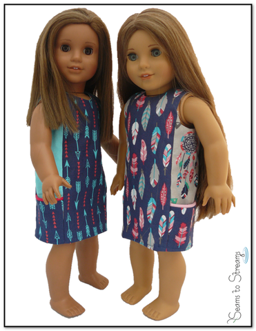 Seams to Streams 18 Inch Modern A Stitch In My Side Pocket Dress 18" Doll Clothes Pattern larougetdelisle