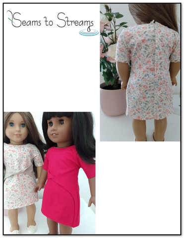 Seams to Streams 18 Inch Modern Twist on a Theme Dress 18" Doll Clothes Pattern larougetdelisle