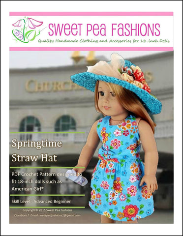 Sweet Pea Fashions Crochet Springtime Straw Hat Crochet Pattern larougetdelisle