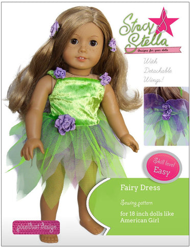 Stacy and Stella 18 Inch Modern Fairy Dress 18" Doll Clothes Pattern larougetdelisle