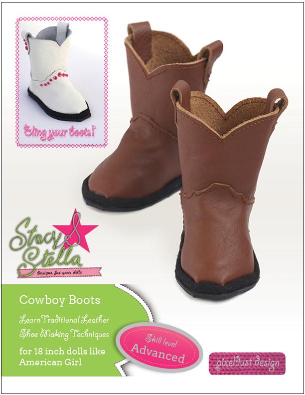 Leather Cowboy Boots 18 inch Dolls 