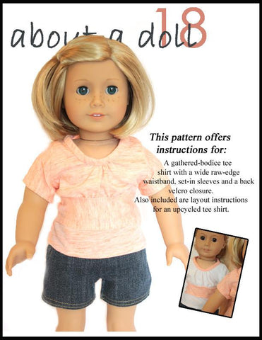 About A Doll 18 18 Inch Modern Sweet Tee 18" Doll Clothes Pattern larougetdelisle