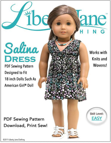 Liberty Jane 18 Inch Modern Salina Dress 18" Doll Clothes Pattern larougetdelisle