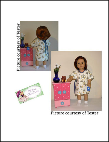 Mon Petite Cherie Couture 18 Inch Modern Medical Gown 18" Doll Clothes Pattern larougetdelisle