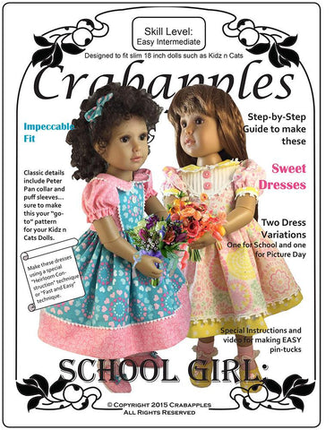 Crabapples Kidz n Cats School Girl Dresses Pattern for Kidz N Cats Dolls larougetdelisle