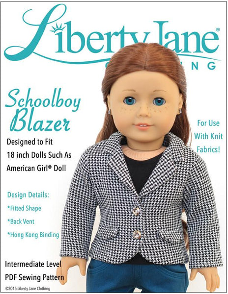 Liberty Jane Schoolboy Blazer Doll Clothes Pattern 18 inch American ...