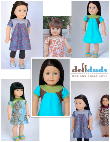 Doll Duds 18 Inch Modern Ring Collar Dress 18" Doll Clothes larougetdelisle