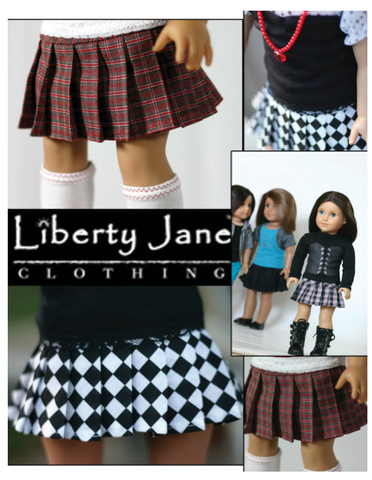 Liberty Jane 18 Inch Modern Pleated Skirt 18" Doll Clothes Pattern larougetdelisle