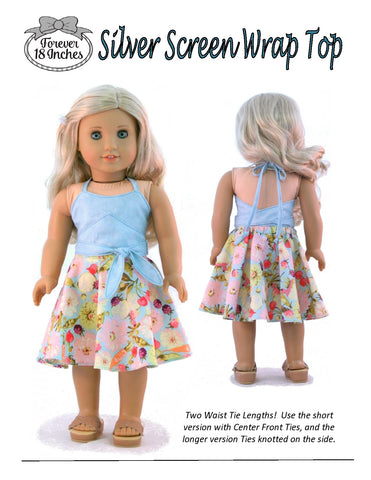 Forever 18 Inches 18 Inch Modern Silver Screen Wrap Top 18" Doll Clothes Pattern larougetdelisle