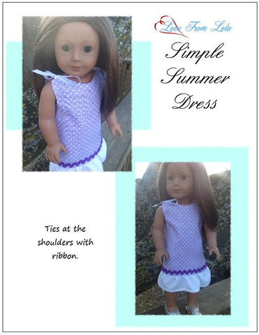Love From Lola 18 Inch Modern Simple Summer Dress 18" Doll Clothes Pattern larougetdelisle