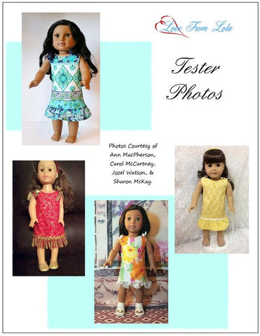 Love From Lola 18 Inch Modern Simple Summer Dress 18" Doll Clothes Pattern larougetdelisle