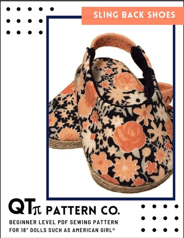 QTπ Pattern Co Shoes Sling Back Shoes 18" Doll Shoes larougetdelisle