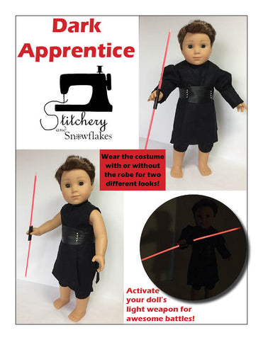 Stitchery By Snowflake 18 Inch Modern Dark Apprentice 18" Doll Clothes Pattern larougetdelisle