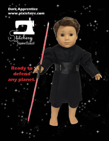 Stitchery By Snowflake 18 Inch Modern Dark Apprentice 18" Doll Clothes Pattern larougetdelisle