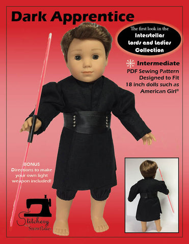 Stitchery By Snowflake 18 Inch Modern Dark Apprentice 18" Doll Clothes Pattern larougetdelisle