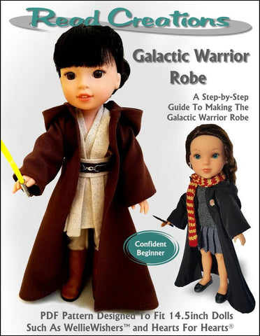 Read Creations WellieWishers Galactic Warrior Robe 14-14.5" Doll Clothes Pattern larougetdelisle