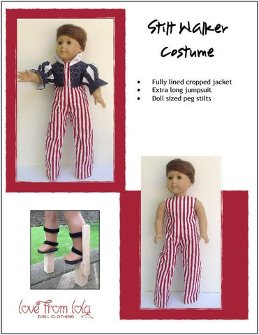 Love From Lola 18 Inch Historical Stilt Walker Costume 18" Doll Clothes Pattern larougetdelisle