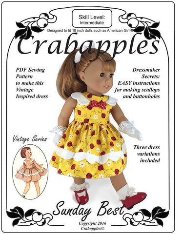 Crabapples 18 Inch Historical Sunday Best 18" Doll Clothes Pattern larougetdelisle