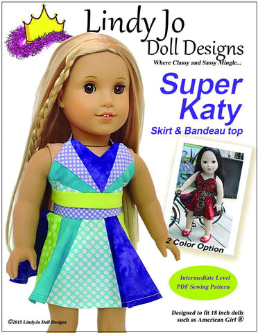 Lindy Jo Doll Designs 18 Inch Modern Super Katy 18" Doll Clothes Pattern larougetdelisle