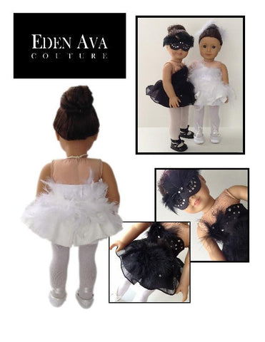 Eden Ava 18 Inch Modern Black Swan White Swan 18" Doll Clothes larougetdelisle