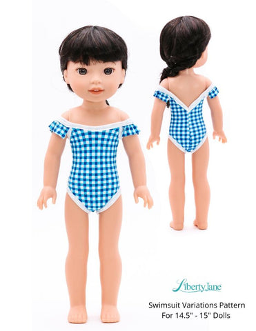 Liberty Jane WellieWishers Swimsuit Variations 14.5" -15" Doll Clothes Pattern larougetdelisle