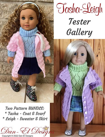 Dan-El Designs Knitting Tasha-Leigh Bundle 18" Doll Clothes Knitting Pattern larougetdelisle