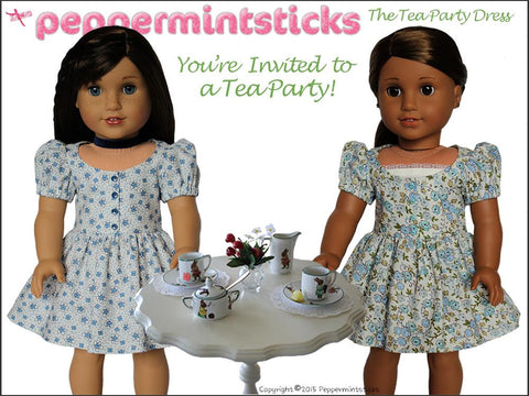 Peppermintsticks 18 Inch Modern The Tea Party Dress 18" Doll Clothes Pattern larougetdelisle