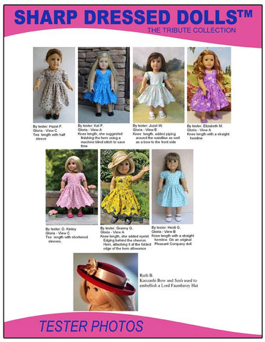 Sharp Dressed Dolls 18 Inch Modern The Gloria Dress 18" Doll Clothes Pattern larougetdelisle