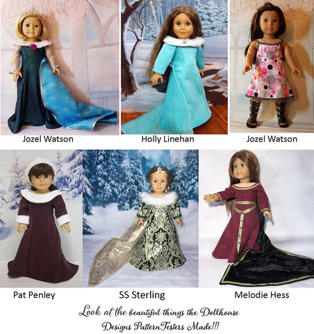 Dollhouse Designs 18 Inch Modern Frost Queen 18" Doll Clothes Pattern larougetdelisle
