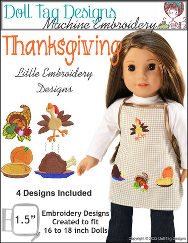 Doll Tag Clothing Machine Embroidery Design Thanksgiving Little Designs for Machine Embroidery larougetdelisle