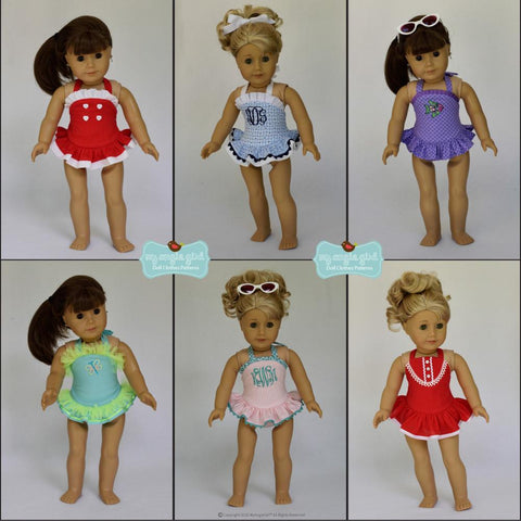 My Angie Girl 18 Inch Modern The One-Piece Bathing Suit 18" Doll Clothes larougetdelisle