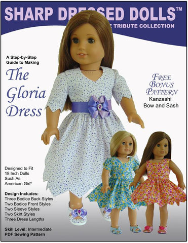 Sharp Dressed Dolls 18 Inch Modern The Gloria Dress 18" Doll Clothes Pattern larougetdelisle
